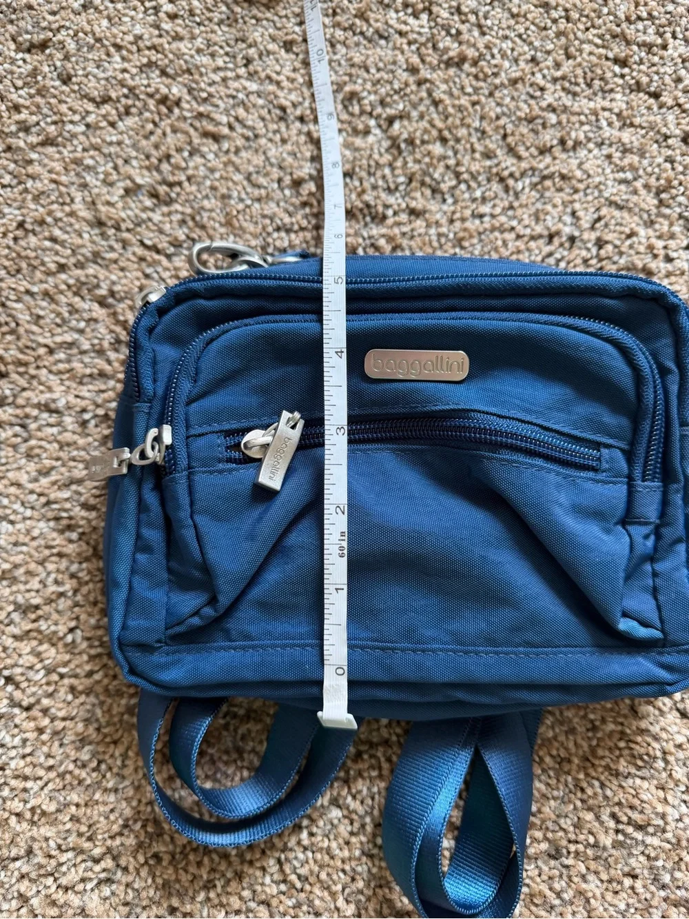 BAGGALLINI Blue Legacy Triple Zip Bagg Crossbody Convertible Clutch Waist Bag